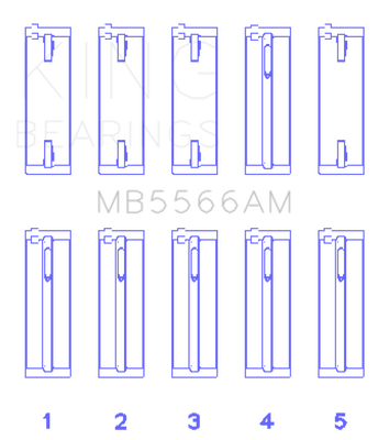 King Engine Bearings Audi A4 1.8L AEB (Size +.25 Oversized) Main Bearing Set