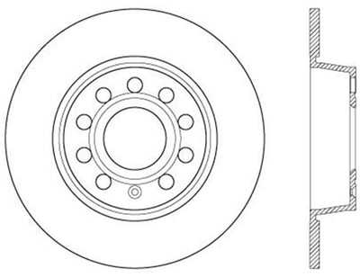 StopTech 06-10 Audi A3/08-10 TT / 06-09 VW GTI Mk V Cryo-Stop Right Rear Slotted Rotor