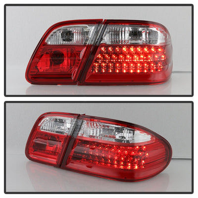 xTune Mercedes Benz W210 E-Class 96-02 LED Tail Lights Red Clear ALT-CL-MBW210-LED-RC