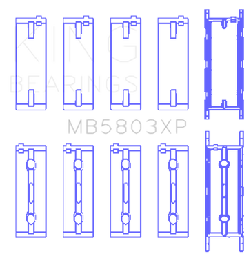 King Engine Bearings BMW S65B40A (Size .026) Crankshaft Main Bearings Set of 5
