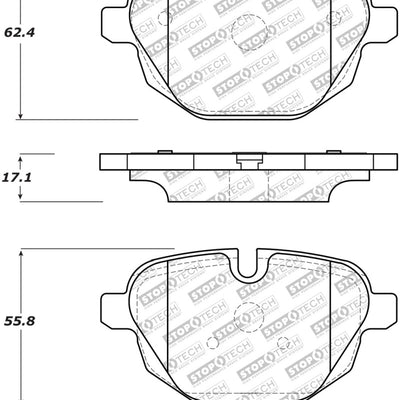 StopTech 11-17 BMW X3 Street Performance Rear Brake Pads