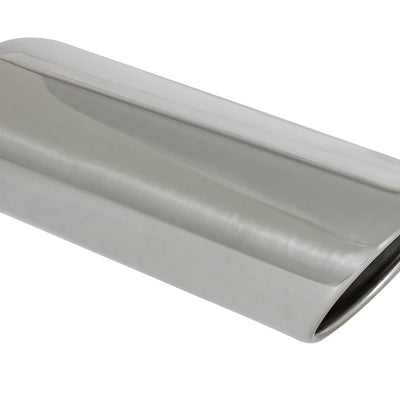 aFe MACHForce XP Exhausts Tips SS-304 EXH Tip 3In x 4Out x 12L Sgl-Ang Weld On