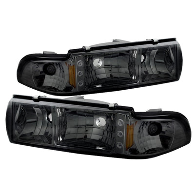 xTune Chevy Caprice 91-96 / Impala 91-96 1Pc LED Crystal Headlights Smoke HD-ON-CCP91-1PC-LED-SM