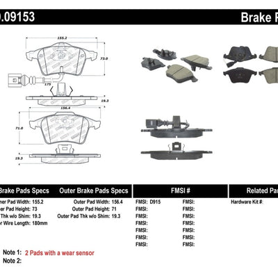StopTech Performance 08-09 VW Golf R/Golf R32 / 06-09 Passat (Exc Syncro) Front Brake Pads