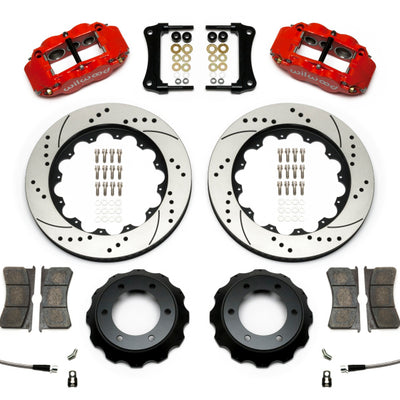Wilwood Narrow Superlite Red 6R Front Kit 14in Drilled Rotor w/ Lines 05-15 Toyota Tacoma
