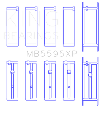 King Engine Bearings Nissan KA-24DE (Size 0.50 Oversized) Performance Main Bearing Set