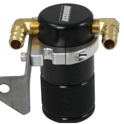 Moroso Chrysler 5.7L (w/Aftermarket Intake) Air/Oil Separator Catch Can - Billet Aluminum - Black