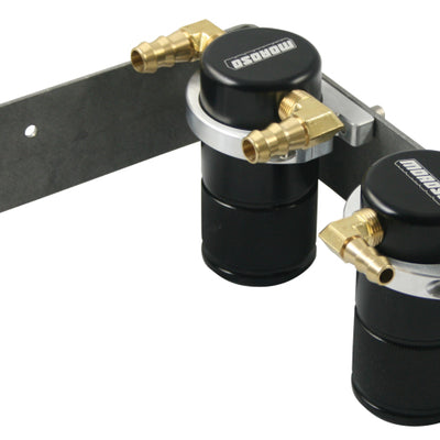 Moroso 08-14 Subaru STi (w/Top Mount Intercooler) Air/Oil Separator Catch Can - Billet Alum - Black