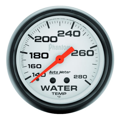 Autometer Phantom 66mm 140-280 Deg F Mechanical Water Temperature Gauge