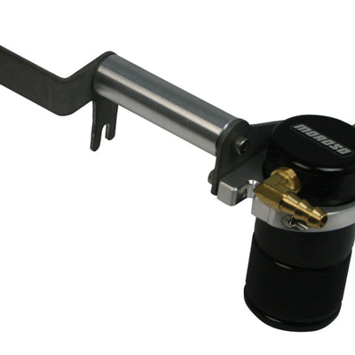 Moroso 12-15 Chevrolet Camaro ZL1 Air/Oil Separator Catch Can - Small Body - Billet Aluminum - Black