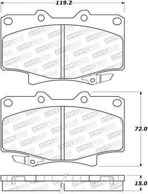 StopTech 90-92 Toyota Land Cruiser Sport Performance Front Brake Pads