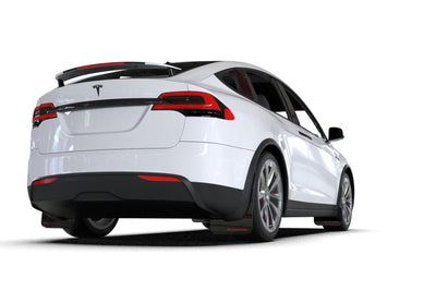 Rally Armor 22-26 Tesla Model X Black UR Mud Flap w/White Logo