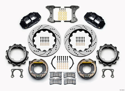 Wilwood Narrow Superlite 4R Rear P-Brk Kit 14.00in Drilled Strange Eng Floater 3.49in Offset