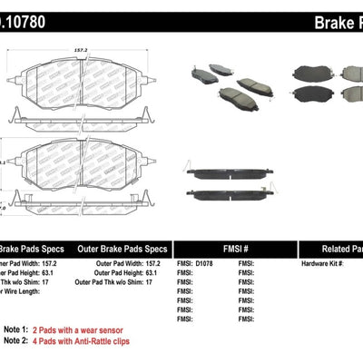 StopTech Performance 05-08 Legacy 2.5 GT Front Brake Pads