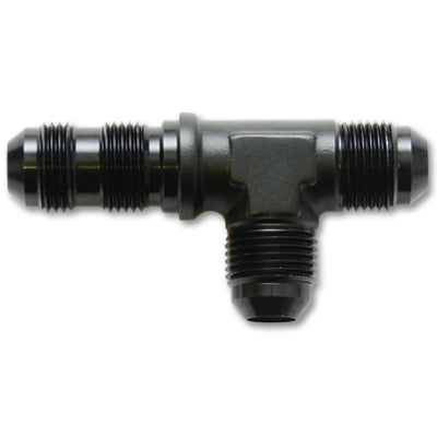 Vibrant -8AN Bulkhead Adapter Tee on Run Fittings - Anodized Black Only