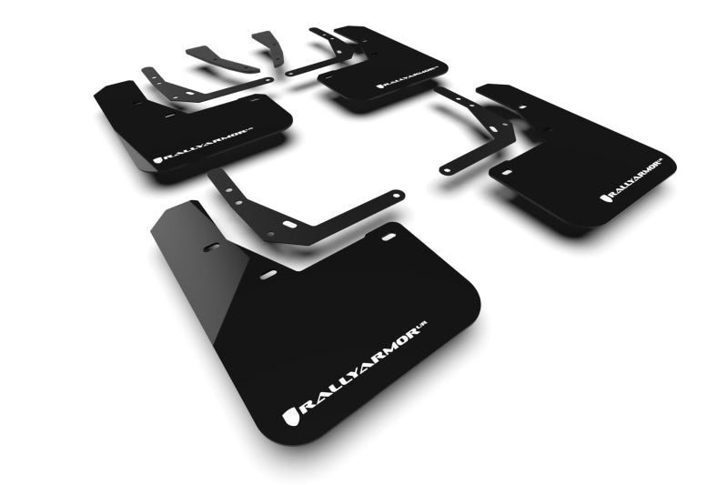 Rally Armor 24-25 Hyundai Kona/Kona EV Black UR Mud Flap w/White Logo