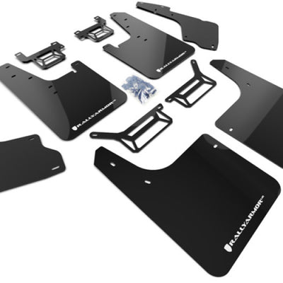 Rally Armor 12-24 Toyota 4Runner Black UR Mud Flap w/White Logo