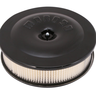 Moroso Race/Street Air Cleaner - 8-1/2in x 2-3/8in Filter - Aluminum - Black Powder Coat