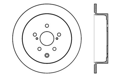 StopTech 14-16 Toyota Highlander Sport Drilled Rear Passenger Side Brake Rotor