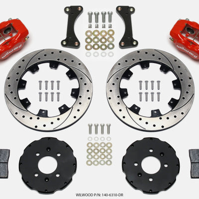 Wilwood Forged Dynalite Front Hat Kit 12.19in Drilled Red 90-99 Civic w/240 mm Disc