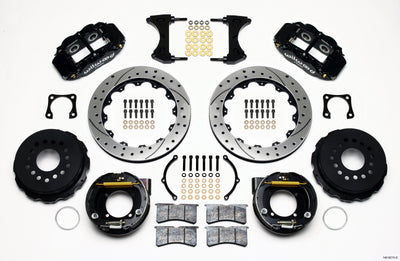 Wilwood Narrow Superlite 4R Rear P-Brk Kit 12.88in Drilled Chevy 12 Bolt-Spec 3.15in Bearing