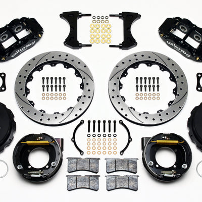 Wilwood Narrow Superlite 4R Rear P-Brk Kit 12.88in Drilled Chevy 12 Bolt-Spec 3.15in Bearing