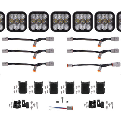 Diode Dynamics SS5 Pro Universal CrossLink 7-Pod Lightbar - White Combo