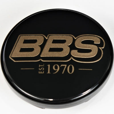 BBS Center Cap 56mm Black/Gold Est. 1970 Anniversary w/BBS Logo (5-Tab)