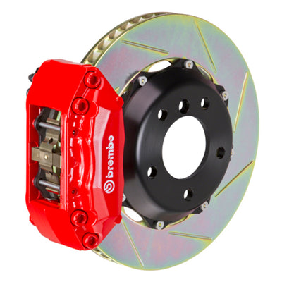 Brembo 00-04 Jetta 1.8t Front GT BBK 4 Piston Cast 2pc 328x28 2pc Rotor Slotted Type1-Red