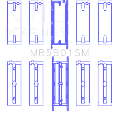 King Engine Bearings BMW N63/S63 Crankshaft Main Bearing Set - Size +0.25mm