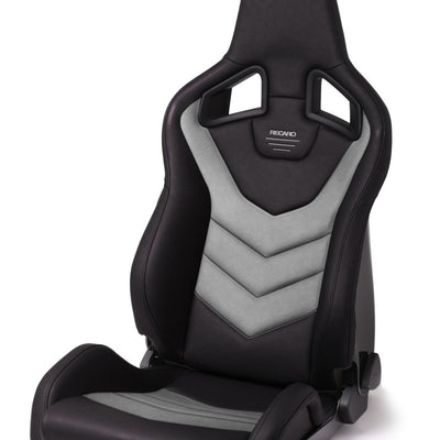 Recaro Sportster GT Passenger Seat - Black Vinyl/Cloud Grey Suede