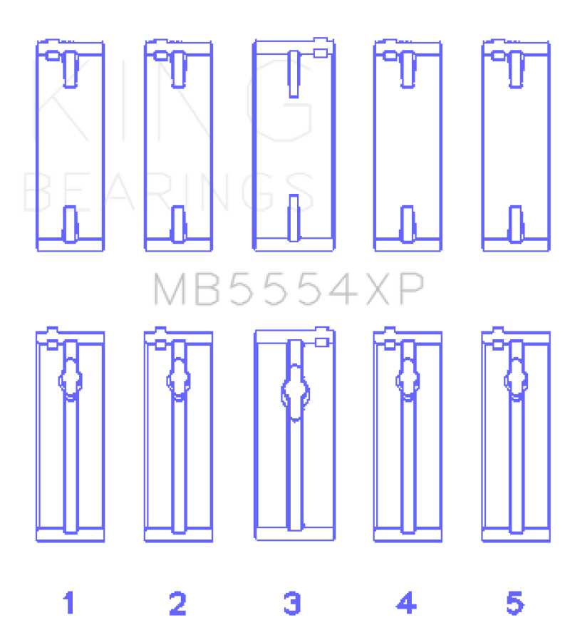 King Engine Bearings Toyota 3SGTE (Size 0.25mm) Performance Main Bearing Set