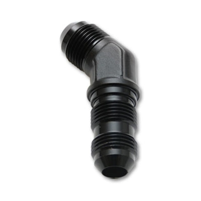 Vibrant -3AN Bulkhead Adapter 45 Degree Elbow Fitting - Anodized Black Only