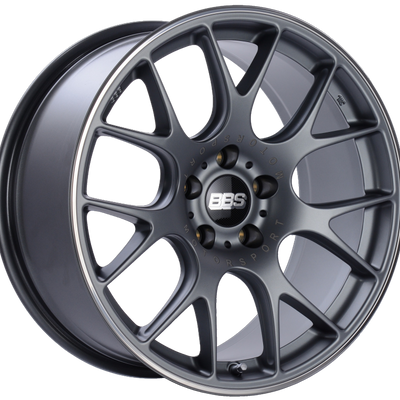 BBS CH-R 19x9.5 5x112 ET35 Satin Titanium Polished Rim Protector Wheel -82mm PFS/Clip Required