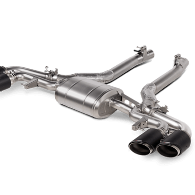 Akrapovic 2020-23 BMW X5M (F95)/X6M (F96) Slip-On Line (Titanium) w/Carbon Fiber Titanium Tips