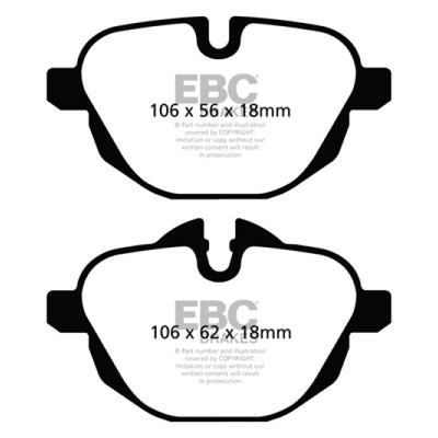 EBC 11+ BMW X3 2.0 Turbo (F25) Ultimax2 Rear Brake Pads