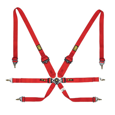 OMP Safety Harness One 2In Endurance Red Pull Down - (Fia 8853-2016)
