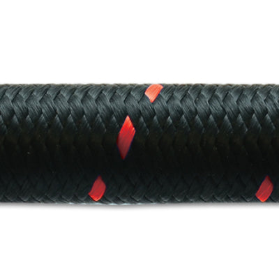 Vibrant -8 AN Two-Tone Black/Red Nylon Braided Flex Hose (5 foot roll)