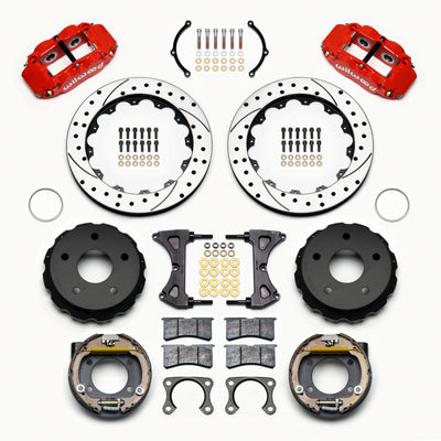 Wilwood Narrow Superlite 4R Rear P-Brk Kit 12.88in Drilled Red Big Ford 2.36in Off Bronco 5 x 5.50