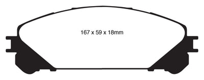 EBC 15+ Lexus NX200t 2.0 Turbo Yellowstuff Front Brake Pads