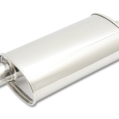Vibrant StreetPower Oval Muffler 3.50in Inlet/Outlet (Offset-Center)