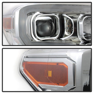 xTune 16-18 Toyota Tacoma SR/SR5 DRL Projector Headlights w/Turn Signal - Chrm (PRO-JH-TTA16-SR-C)
