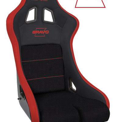 PRP Bravo Composite Seat- Black/Red (PRP Red Outline/Bravo Red- Red Stitching)