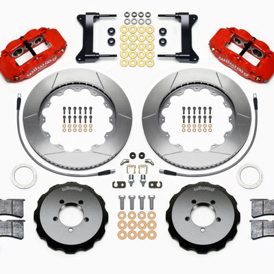 Wilwood Narrow Superlite 6R Front Hat Kit 14.00in Red 1999-2012 Subaru WRX w/Lines