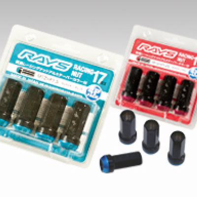 Rays 17 Hex Racing Nut 12x1.50 (Open End) (Blue Seat) - Black (2 Pieces)