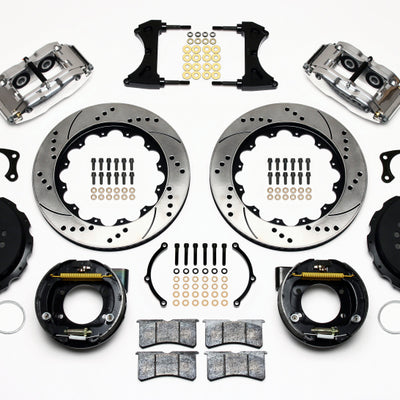 Wilwood Narrow Superlite 4R Rear P-Brk Kit 14.00in Drilled Polished New Big Ford 2.50in Offset