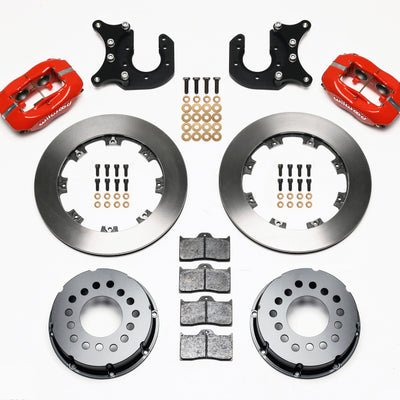 Wilwood Forged Dynalite P/S Rear Kit Red Mopar/Dana 2.36in Off w/Snap Ring Bearing
