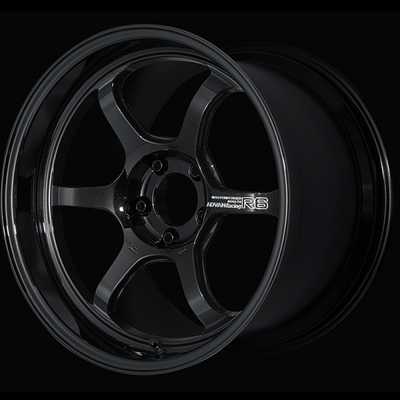 Advan R6 18x10.0 +24 5x114.3 Racing Titanium Black Wheel