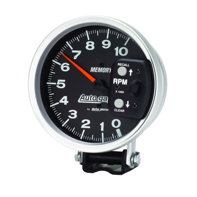 Autometer 5 inch 10,000 RPM w/ Peak Memory Pedestal Tachometer Auto Gauge - Black
