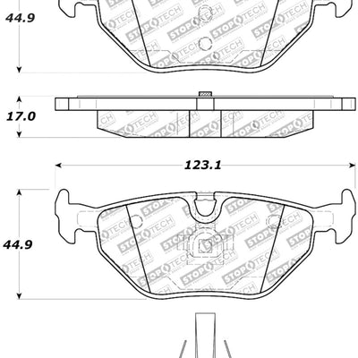 StopTech Street Touring 01-02 BMW Z3 / 03-09 Z4 / 10/90-07 3 Series Rear Brake Pads